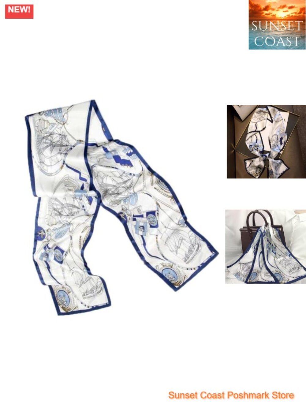 100% Silk Long Oblong Scarf Double Layer Headscarf Neck Wrap Shawl Hair Band